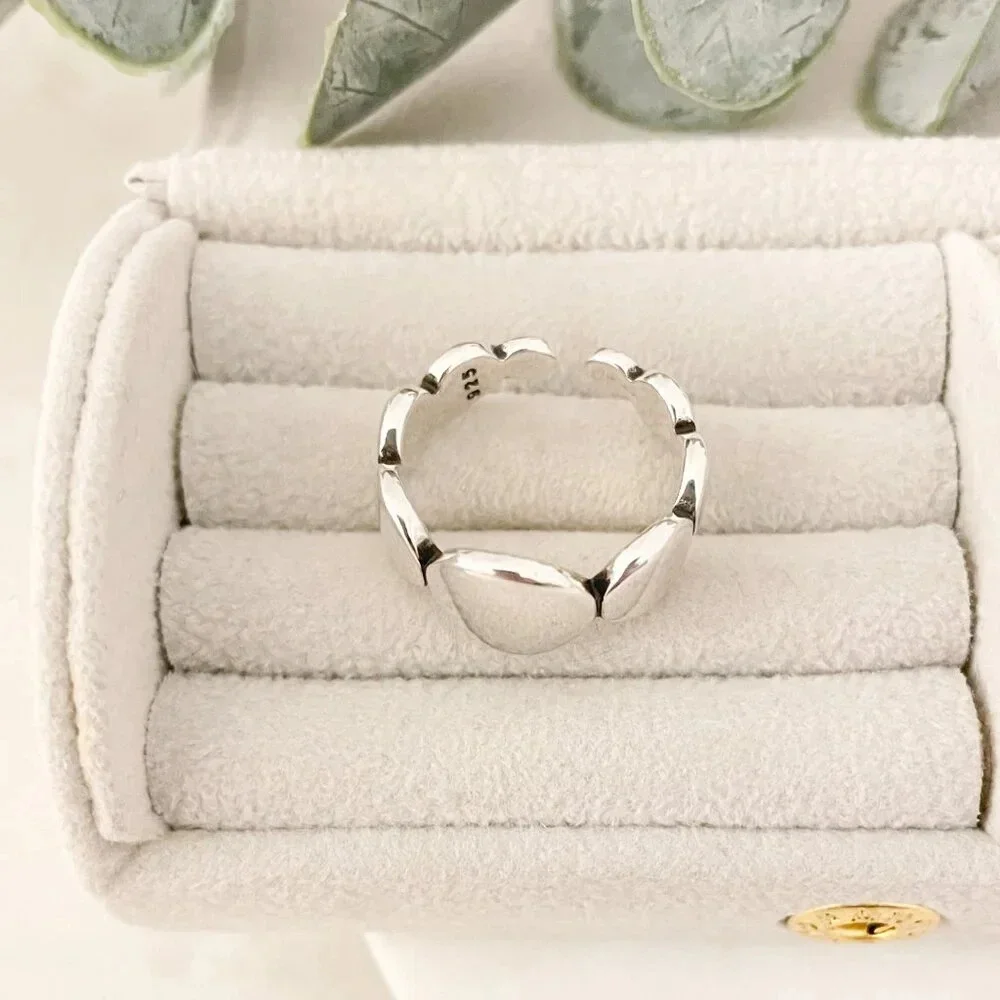 925 Sterling Silver Oval Ring Minimalist Ring Round Circle Ring Round Ring Band - Picture 7 of 10